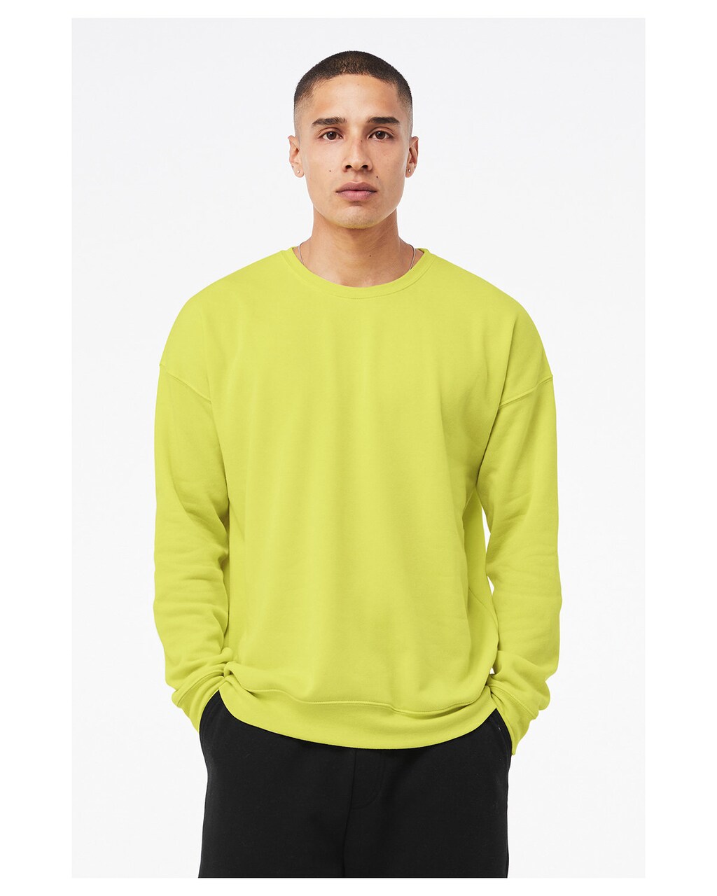 BELLA+CANVAS Unisex Sponge Fleece Drop Shoulder Sweatshirt for Casual, Winter Layering & Workwear
